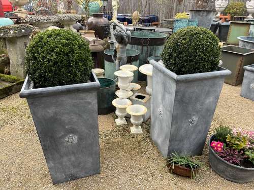 Tall Tapered Galvanised Planter 90 cm - Zinc planters