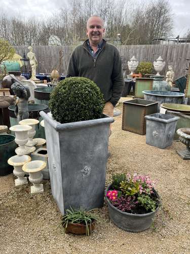 Tall Tapered Galvanised Planter 90 cm - Zinc planters