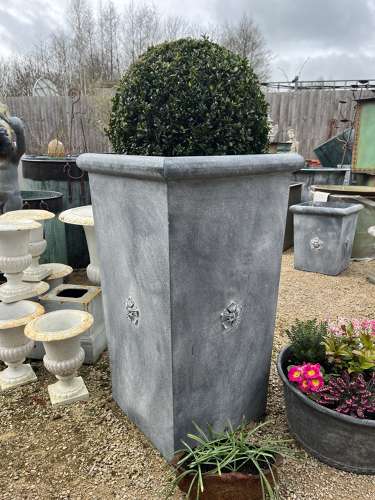 Tall Tapered Galvanised Planter 90 cm - Zinc planters