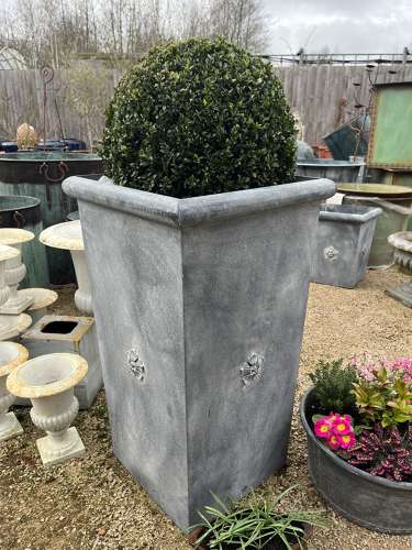 Tall Tapered Galvanised Planter 90 cm - Zinc planters