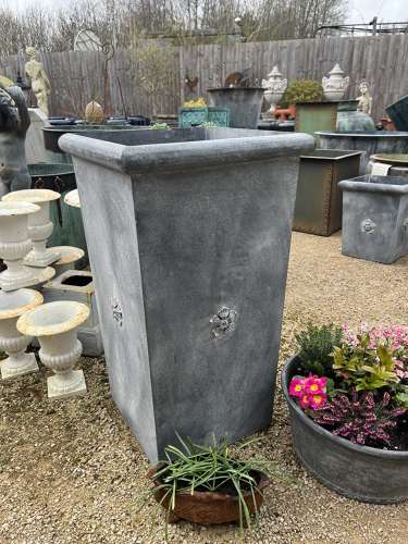 Tall Tapered Galvanised Planter 90 cm - Zinc planters