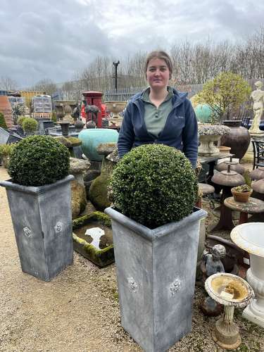 Tapered Galvanised Planter 85 cm - Zinc planters