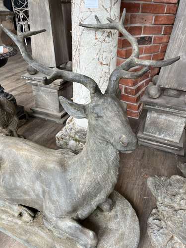 Cast Iron Laying Stag - Garden Deer