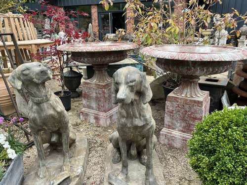 Cast iron Tazza urn & plinth - cast iron urns