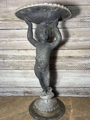 Lead Bird Bath with Cherub figure - Putti Bird Bath