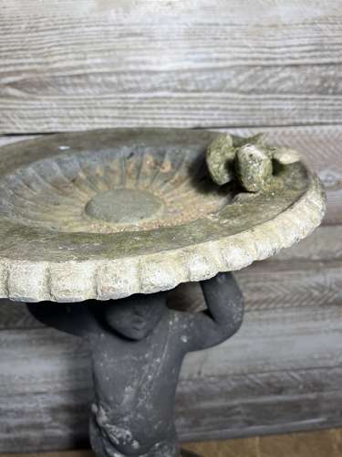 Lead Bird Bath with Cherub figure - Putti Bird Bath