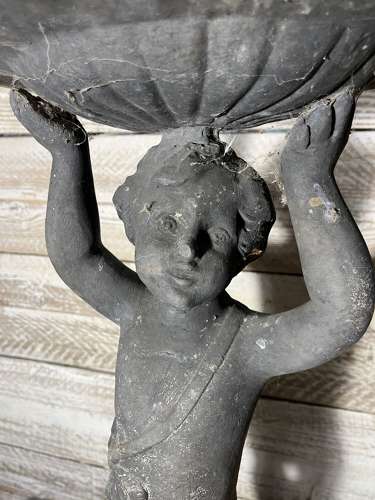 Lead Bird Bath with Cherub figure - Putti Bird Bath