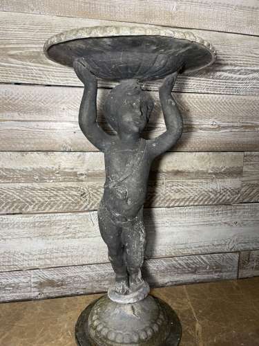 Lead Bird Bath with Cherub figure - Putti Bird Bath