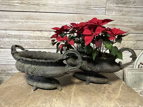 Cast Iron Urn - Oval Handled Planter