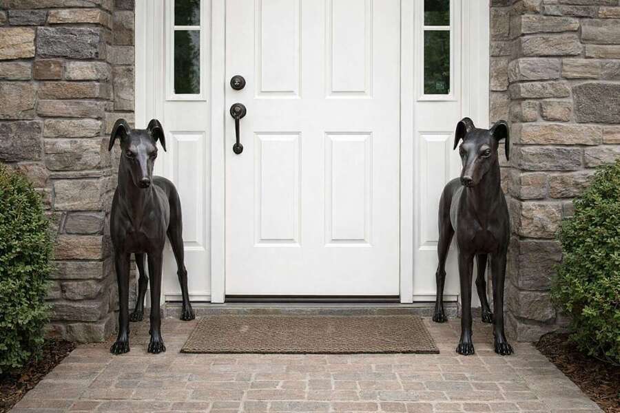 Pair of Bronze Dogs - Dog statues