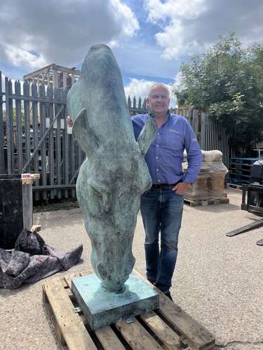 Bronze Horse Head - bronze horse garden sculpture - Still Water