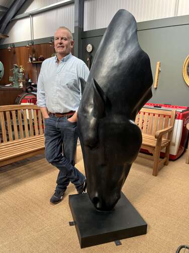 Bronze Horse Head - bronze horse garden sculpture - Still Water