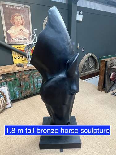 Bronze Horse Head - bronze horse garden sculpture - Still Water