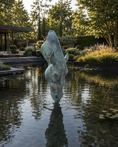 Bronze Horse Head - bronze horse garden sculpture - Still Water