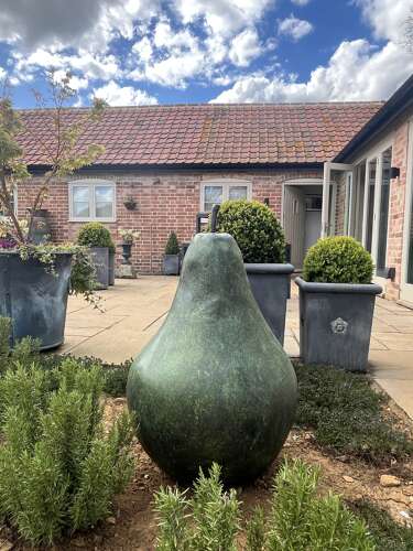 Bronze Pear Sculpture - bronze sculpture - bronze fruit.