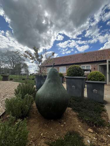 Bronze Pear Sculpture - bronze sculpture - bronze fruit.