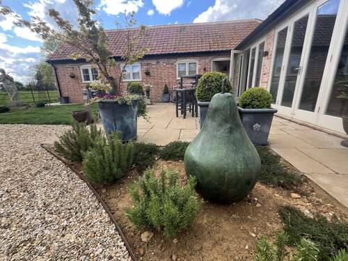 Bronze Pear Sculpture - bronze sculpture - bronze fruit.