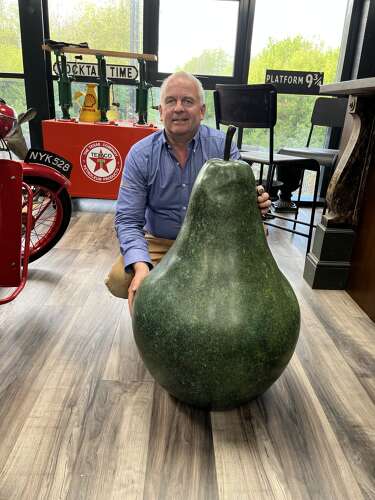 Bronze Pear Sculpture - bronze sculpture - bronze fruit.