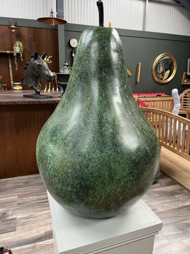 Bronze Pear Sculpture - bronze sculpture - bronze fruit.