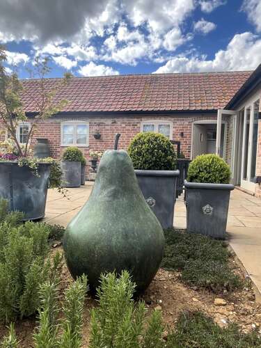 Bronze Pear Sculpture - bronze sculpture - bronze fruit.