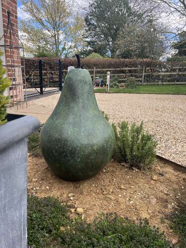 Bronze Pear Sculpture - bronze sculpture - bronze fruit.