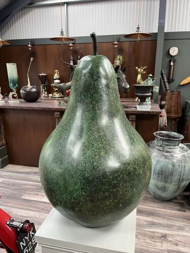 Bronze Pear Sculpture - bronze sculpture - bronze fruit.