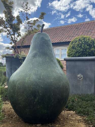 Bronze Pear Sculpture - bronze sculpture - bronze fruit.
