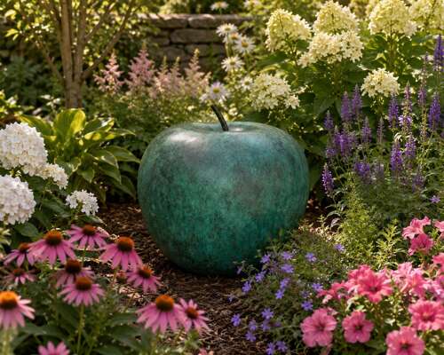 Bronze Apple Sculpture - bronze fruit sculpture
