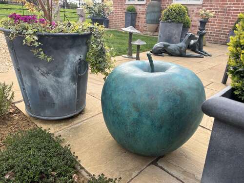 Bronze Apple Sculpture - bronze fruit sculpture