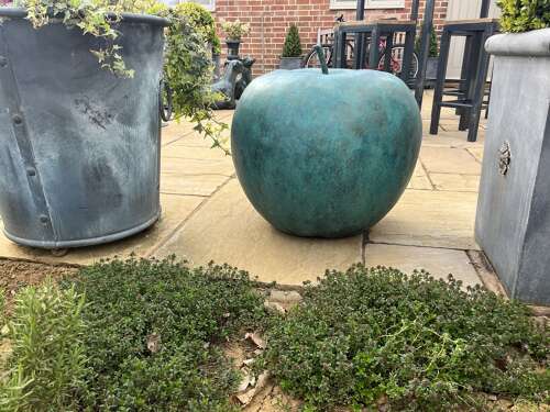 Bronze Apple Sculpture - bronze fruit sculpture