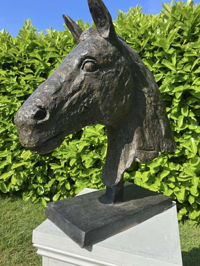 Bronze Horse Head Sculpture - bronze horse statue.