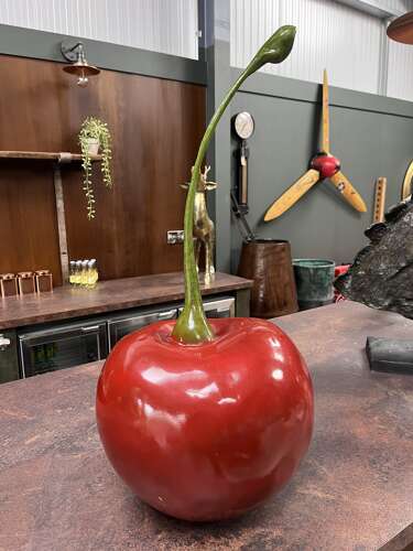 Bronze Cherry - cherry garden sculpture