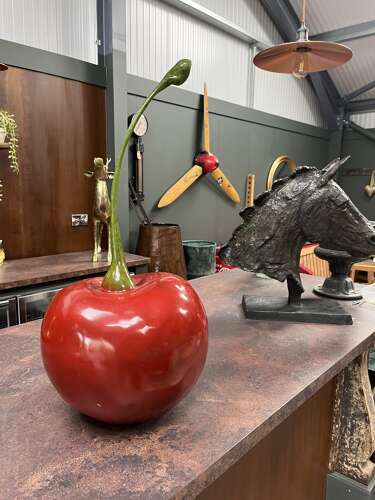 Bronze Cherry - cherry garden sculpture