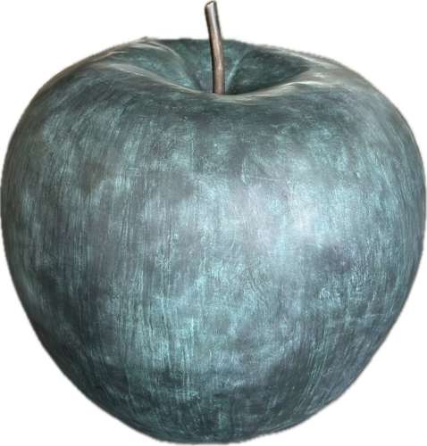 Large Bronze Apple - bronze garden art - apple sculpture