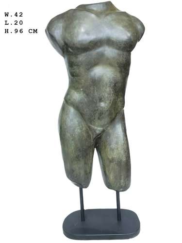 Bronze Male Torso - bronze manequin figure