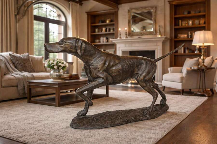 Bronze Hunting Dog - Bronze sculpture of Hound