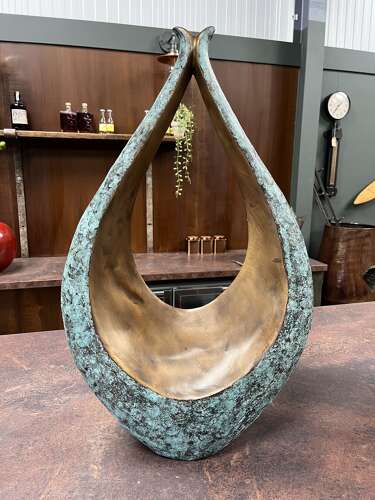 Modern Sculpture - bronze water drop