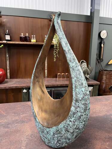 Modern Sculpture - bronze water drop