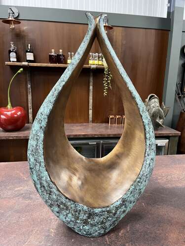 Modern Sculpture - bronze water drop