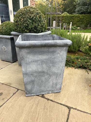 Galvanised tapered planter - metal garden planter 60 cm