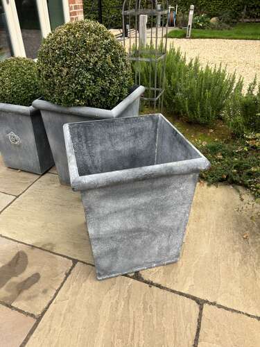Galvanised tapered planter - metal garden planter 60 cm