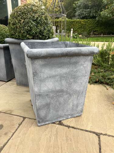 Galvanised tapered planter - metal garden planter 60 cm