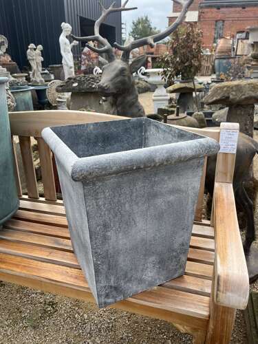 Galvanised planter - Contemporary & modern - Tapered metal planter 50 cm