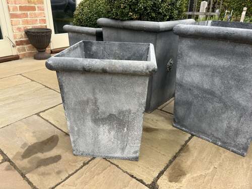 Galvanised planter - Contemporary & modern - Tapered metal planter 50 cm