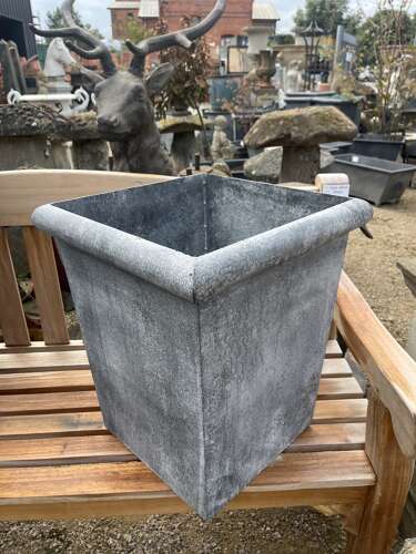 Galvanised planter - Contemporary & modern - Tapered metal planter 50 cm