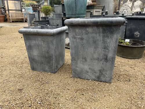 Galvanised planter - Contemporary & modern - Tapered metal planter 50 cm