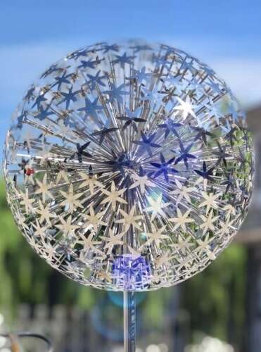 Stainless steel Allium sculpture - stainless steel sculpture