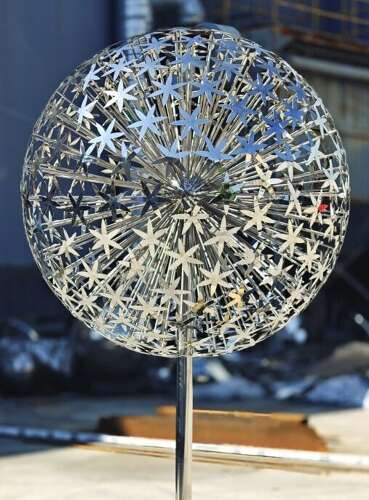 Stainless steel Allium sculpture - stainless steel sculpture