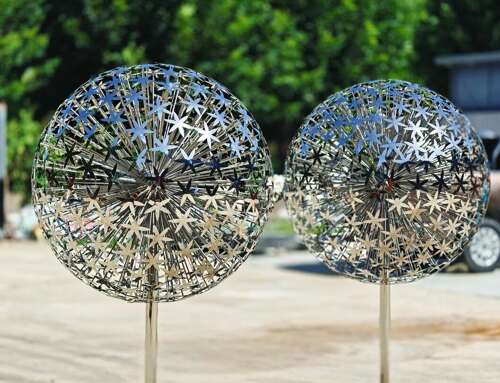 Stainless steel Allium sculpture - stainless steel sculpture