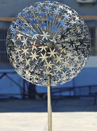 Stainless steel Allium sculpture - stainless steel sculpture